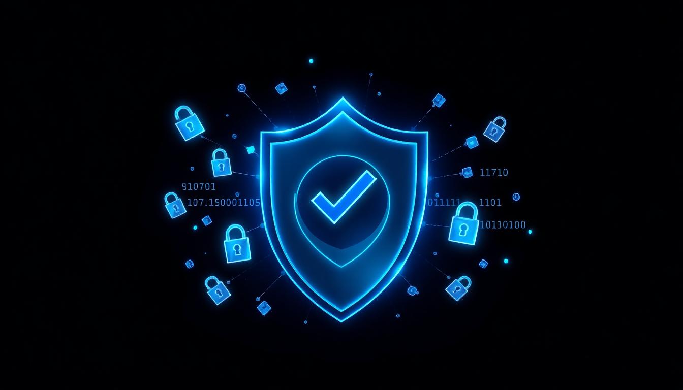 FlagFake security shield representing encryption, access controls and audit protections